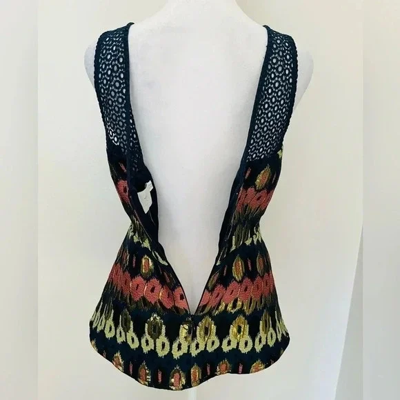 Anthropologie HD in Paris Jacquard Peplum Top sz 6 - Picture 6 of 12